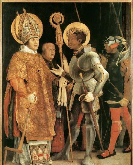 Matthias  Grunewald Meeting of St Erasm and St Maurice Spain oil painting art